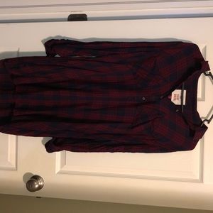 Long Sleeve Plaid Shirt Dress